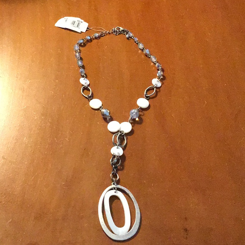 Silver Beaded Necklace Nwt